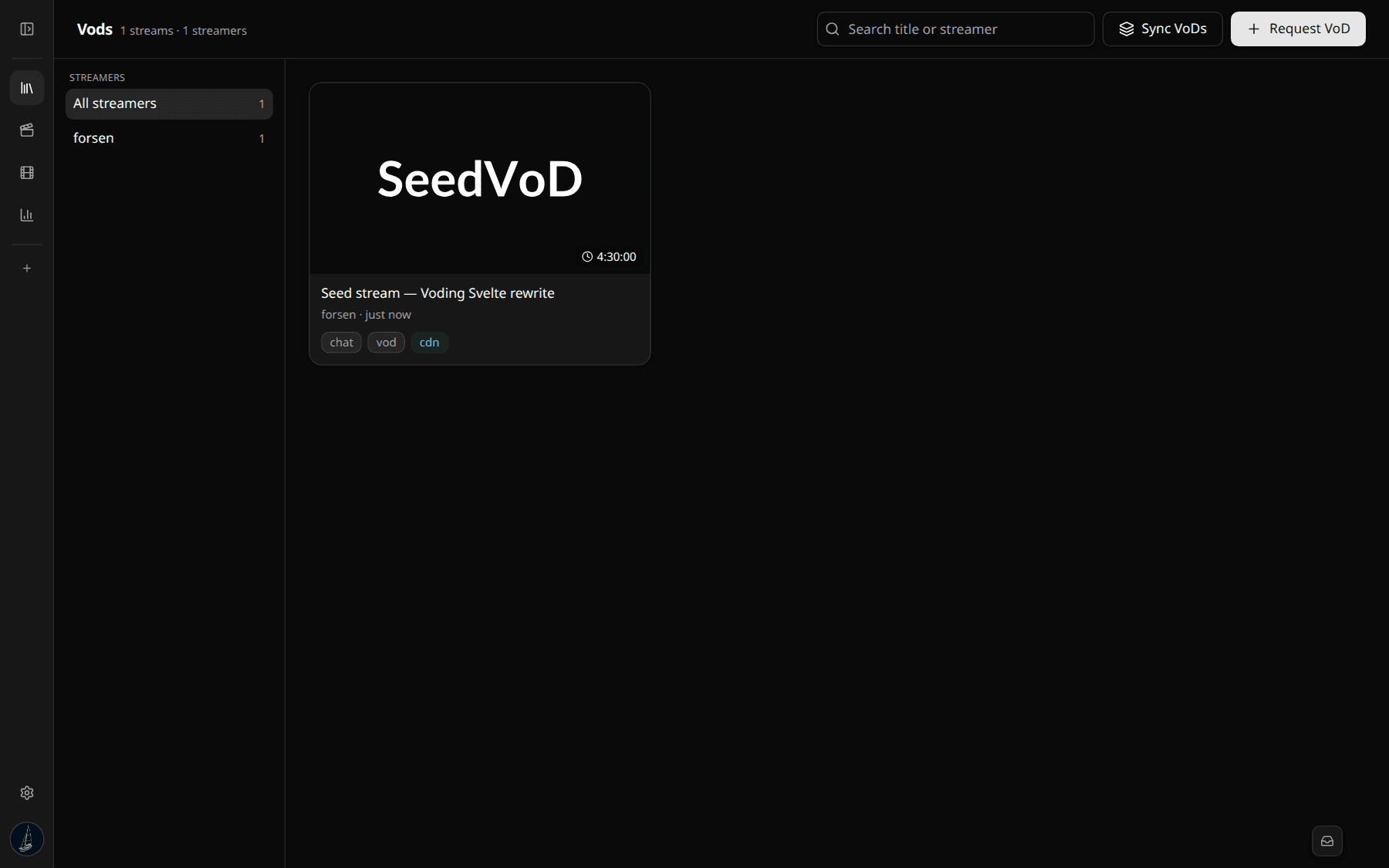VoD library